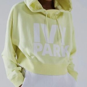 IVY PARK Yellow Logo Cropped Hoodie S